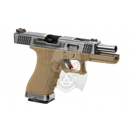 G-Force 17 SV Silver Barrel Metal Version GBB - Desert -