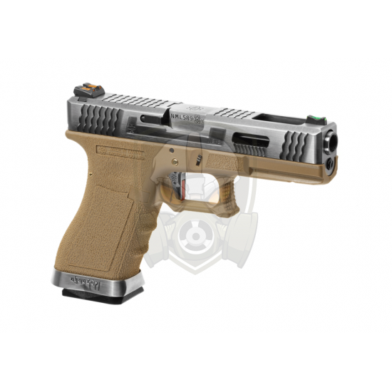 G-Force 18C SV Silver Barrel Metal Version GBB - Desert -