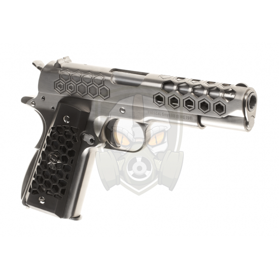 M1911 Hex Cut Full Metal GBB - Silver -