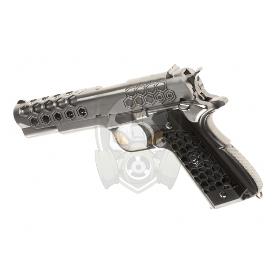 M1911 Hex Cut Full Metal GBB - Silver -