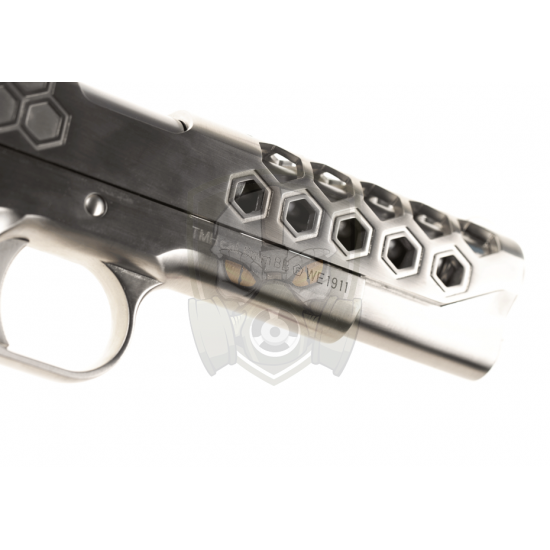 M1911 Hex Cut Full Metal GBB - Silver -