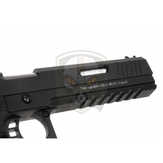 Hi-Capa 6 Force A Silver Barrel Full Metal GBB - Black -
