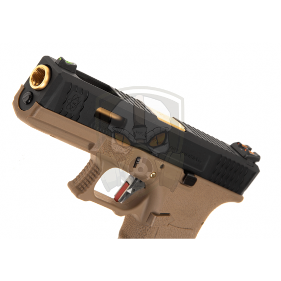 G-Force 17 BK Gold Barrel Metal Version GBB - Desert -