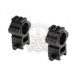 Top Rail 25.4mm / 30mm Mount Rings - Black -