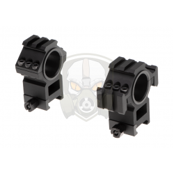 Tri-Side Rail 25.4mm / 30mm Mount Rings - Black -