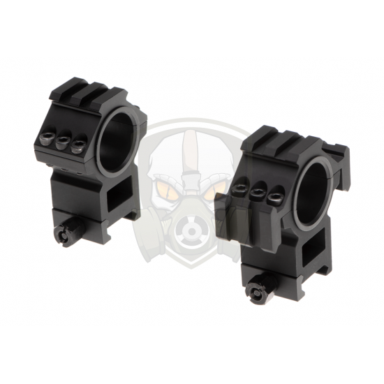 Tri-Side Rail 25.4mm / 30mm Mount Rings - Black -