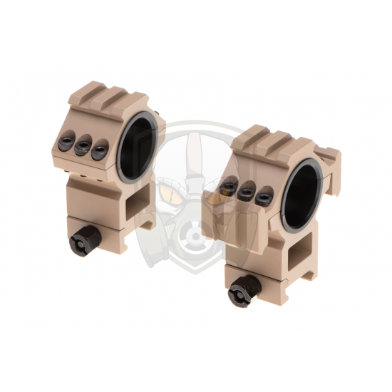 Tri-Side Rail 25.4mm / 30mm Mount Rings - Desert -