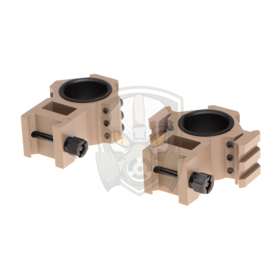 Tri-Side Rail 25.4mm / 30mm Mount Rings - Desert -