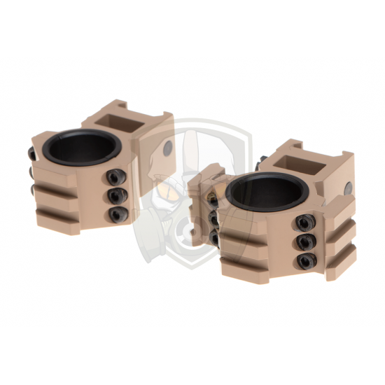 Tri-Side Rail 25.4mm / 30mm Mount Rings - Desert -