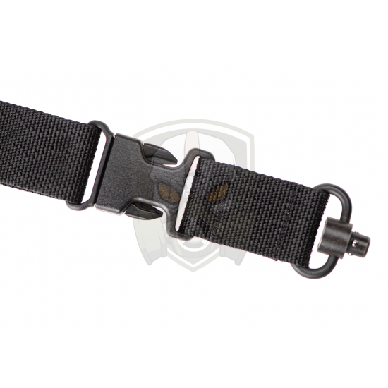 Sniper Rifle Sling Padded QD Swivel - Black -