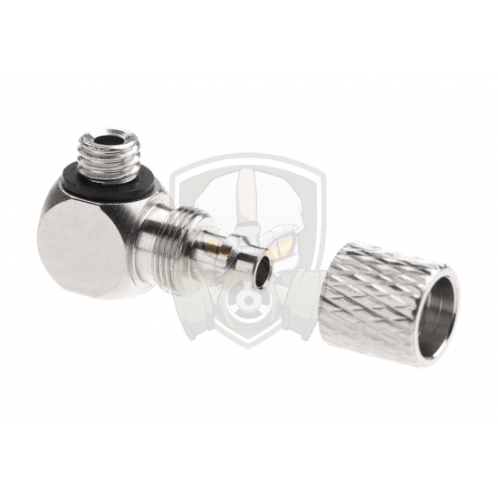 HPA 6mm Hose Coupling with Screwed Catch 90 Degree - Outer M5 Thread