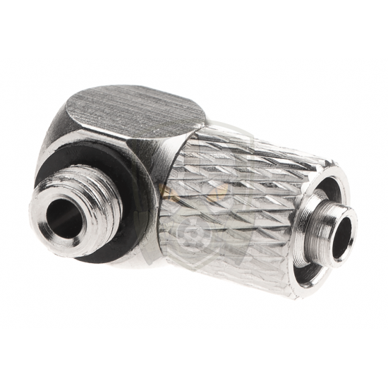 HPA 6mm Hose Coupling with Screwed Catch 90 Degree - Outer M5 Thread