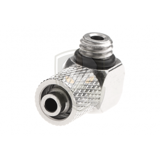 HPA 6mm Hose Coupling with Screwed Catch 90 Degree - Outer M6 Thread