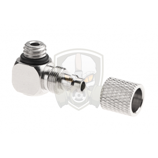 HPA 6mm Hose Coupling with Screwed Catch 90 Degree - Outer M6 Thread