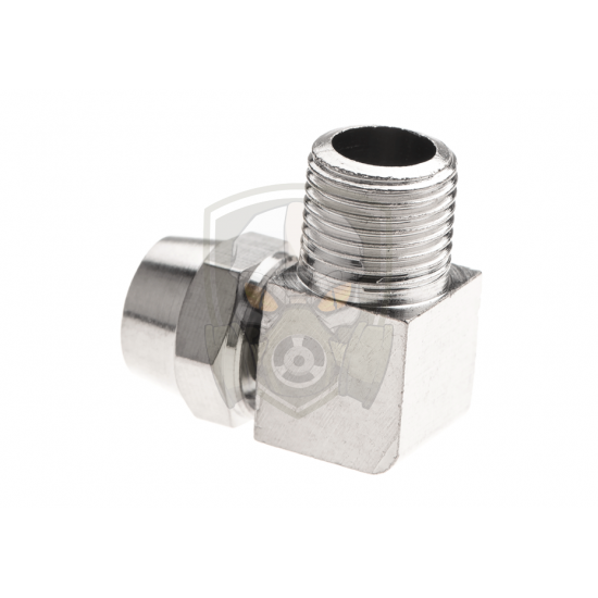 HPA 6mm Hose Coupling with Screwed Catch 90 Degree - Outer 1/8 NPT