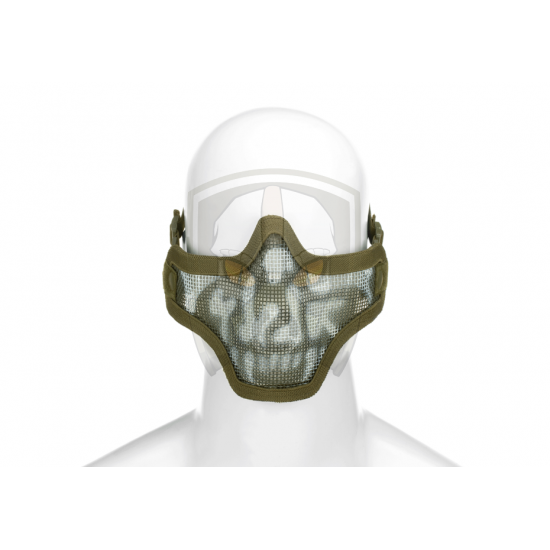 Steel Half Face Mask Death Head - OD -